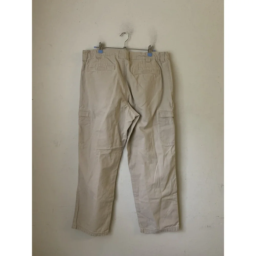 LL Bean Mens‎ Pants 36x30 Khaki Canvas Workwear Outdoor Beige Cargo Twill Spring